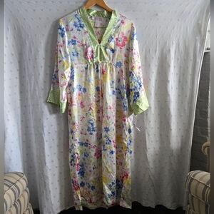 NWT Oscar de la Renta Pink Label Floral Print Spring Gardens Chemise Size M